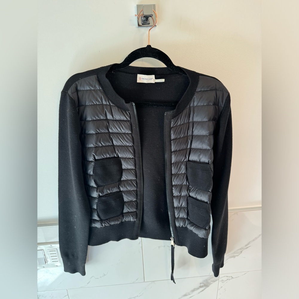 Moncler Black Quilted Women's down cardigan